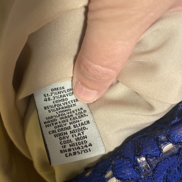 Worn once Eliza J blue lace cap sleeve fit and flare, 8 - Picture 11 of 11